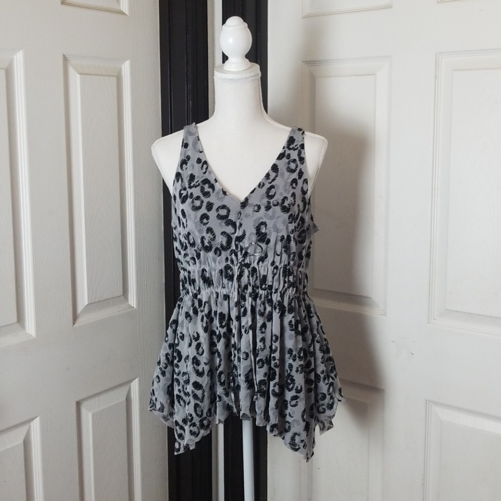 Michael Michael Kors Leopard Mesh Tank - Siz Med
